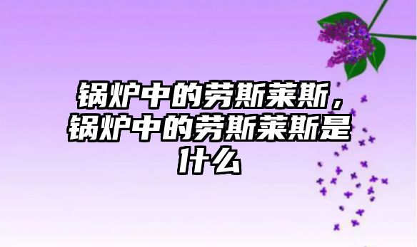 鍋爐中的勞斯萊斯，鍋爐中的勞斯萊斯是什么