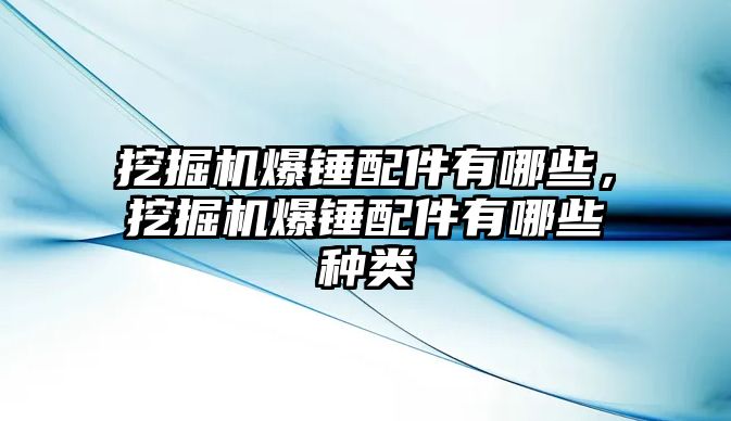 挖掘機爆錘配件有哪些，挖掘機爆錘配件有哪些種類