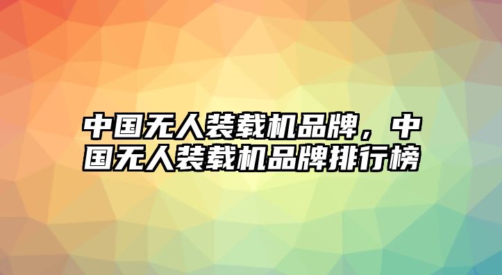 中國(guó)無(wú)人裝載機(jī)品牌，中國(guó)無(wú)人裝載機(jī)品牌排行榜