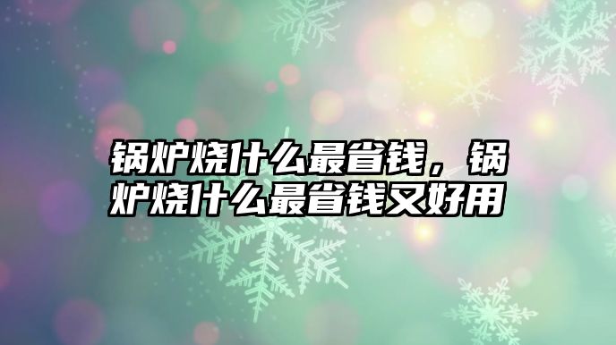 鍋爐燒什么最省錢，鍋爐燒什么最省錢又好用