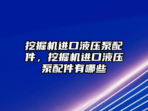 挖掘機進口液壓泵配件，挖掘機進口液壓泵配件有哪些