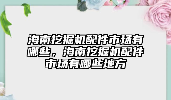 海南挖掘機配件市場有哪些，海南挖掘機配件市場有哪些地方