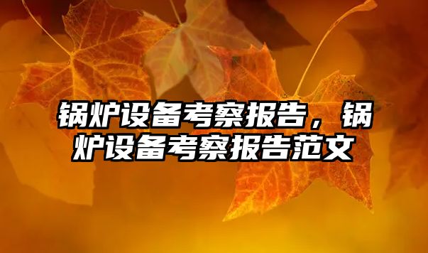 鍋爐設(shè)備考察報告，鍋爐設(shè)備考察報告范文