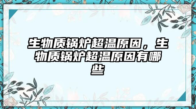 生物質鍋爐超溫原因，生物質鍋爐超溫原因有哪些