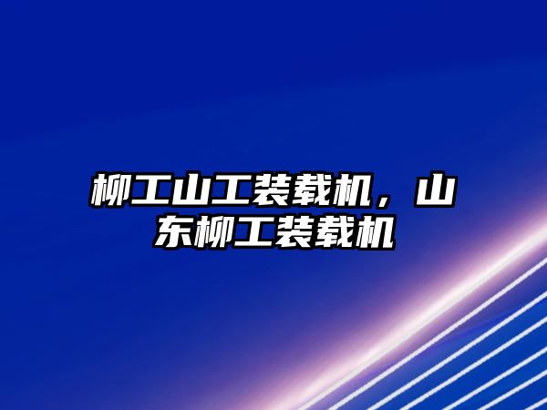 柳工山工裝載機，山東柳工裝載機