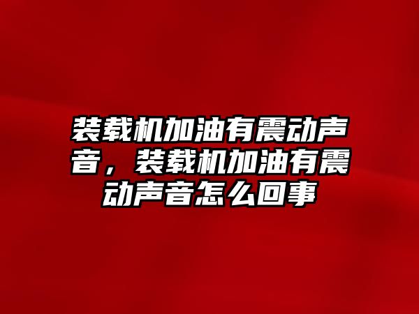 裝載機(jī)加油有震動聲音，裝載機(jī)加油有震動聲音怎么回事