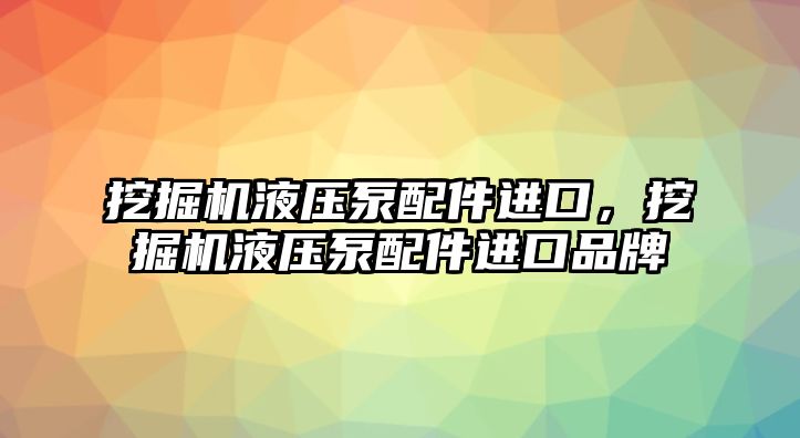 挖掘機液壓泵配件進口，挖掘機液壓泵配件進口品牌