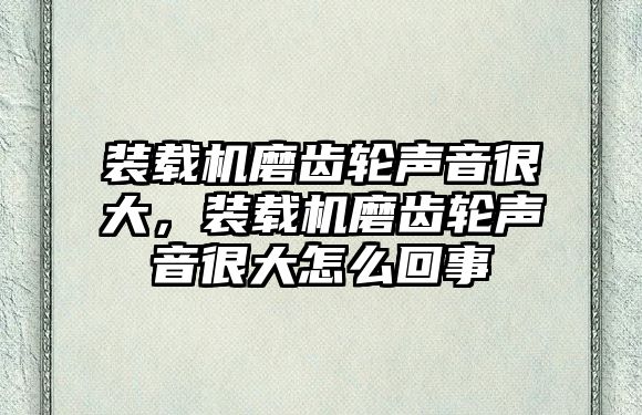 裝載機磨齒輪聲音很大，裝載機磨齒輪聲音很大怎么回事