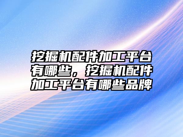 挖掘機配件加工平臺有哪些，挖掘機配件加工平臺有哪些品牌