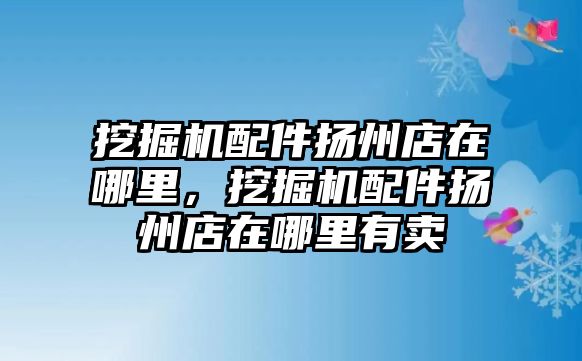 挖掘機配件揚州店在哪里，挖掘機配件揚州店在哪里有賣