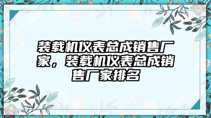 裝載機(jī)儀表總成銷售廠家，裝載機(jī)儀表總成銷售廠家排名