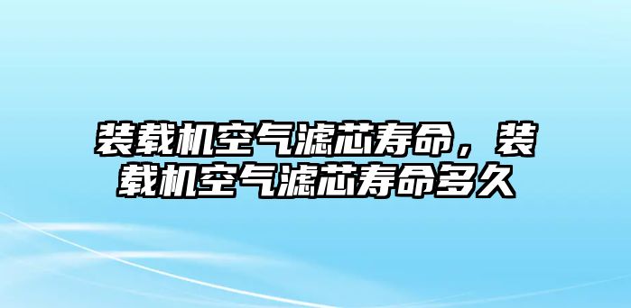 裝載機(jī)空氣濾芯壽命，裝載機(jī)空氣濾芯壽命多久