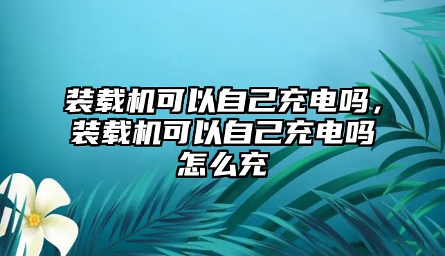 裝載機(jī)可以自己充電嗎，裝載機(jī)可以自己充電嗎怎么充