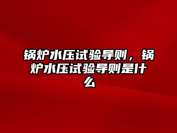 鍋爐水壓試驗(yàn)導(dǎo)則，鍋爐水壓試驗(yàn)導(dǎo)則是什么