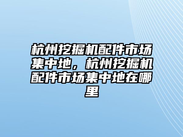 杭州挖掘機配件市場集中地，杭州挖掘機配件市場集中地在哪里