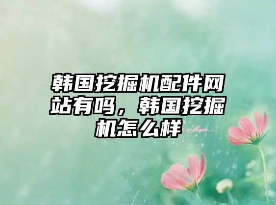 韓國挖掘機配件網(wǎng)站有嗎，韓國挖掘機怎么樣