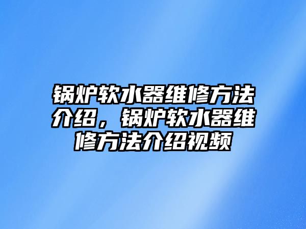 鍋爐軟水器維修方法介紹，鍋爐軟水器維修方法介紹視頻