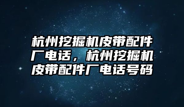 杭州挖掘機(jī)皮帶配件廠電話，杭州挖掘機(jī)皮帶配件廠電話號碼