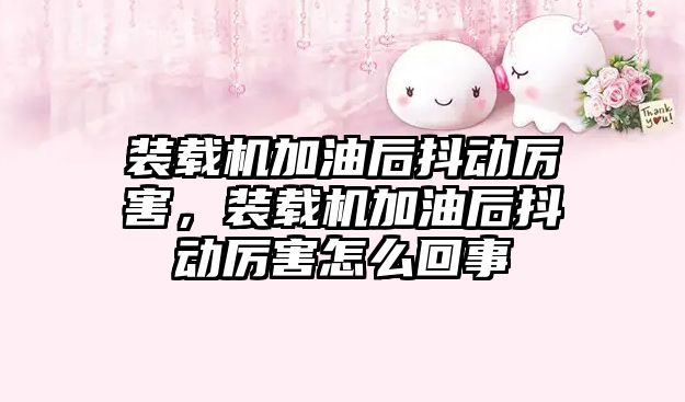 裝載機加油后抖動厲害，裝載機加油后抖動厲害怎么回事