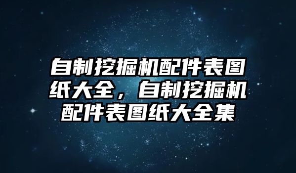 自制挖掘機配件表圖紙大全，自制挖掘機配件表圖紙大全集