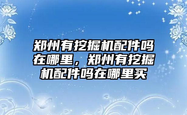 鄭州有挖掘機配件嗎在哪里，鄭州有挖掘機配件嗎在哪里買