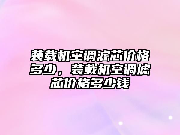 裝載機(jī)空調(diào)濾芯價(jià)格多少，裝載機(jī)空調(diào)濾芯價(jià)格多少錢