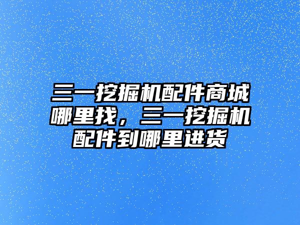 三一挖掘機配件商城哪里找，三一挖掘機配件到哪里進貨