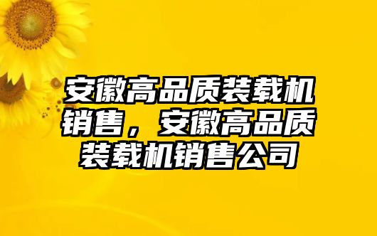 安徽高品質(zhì)裝載機銷售，安徽高品質(zhì)裝載機銷售公司