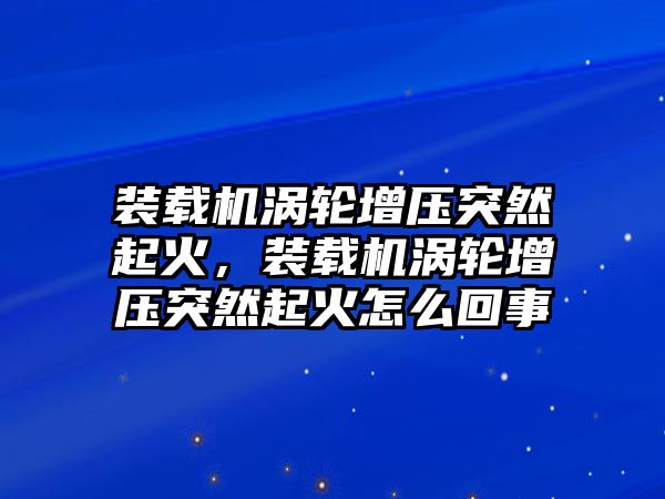 裝載機渦輪增壓突然起火，裝載機渦輪增壓突然起火怎么回事