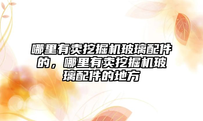 哪里有賣挖掘機玻璃配件的，哪里有賣挖掘機玻璃配件的地方