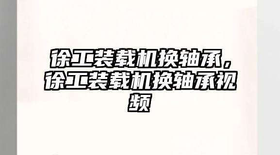 徐工裝載機換軸承，徐工裝載機換軸承視頻