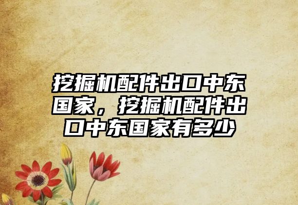 挖掘機配件出口中東國家，挖掘機配件出口中東國家有多少