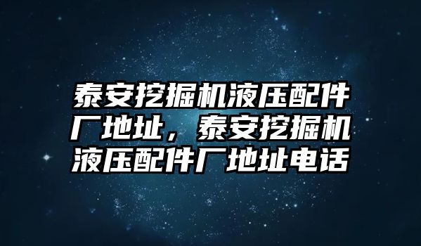 泰安挖掘機液壓配件廠地址，泰安挖掘機液壓配件廠地址電話