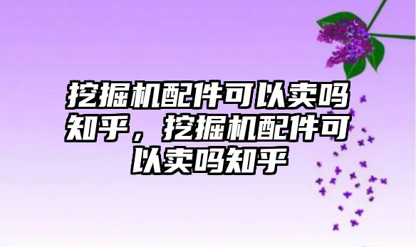 挖掘機配件可以賣嗎知乎，挖掘機配件可以賣嗎知乎