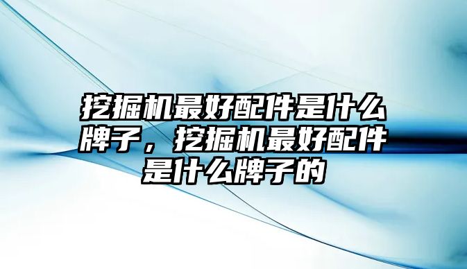 挖掘機(jī)最好配件是什么牌子，挖掘機(jī)最好配件是什么牌子的