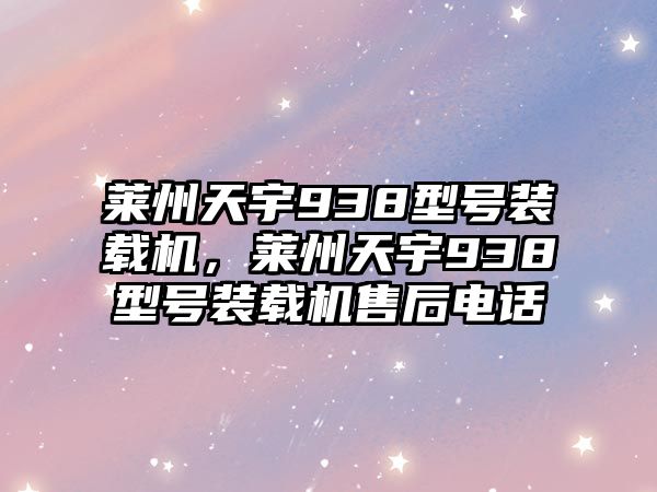 萊州天宇938型號(hào)裝載機(jī)，萊州天宇938型號(hào)裝載機(jī)售后電話