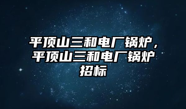 平頂山三和電廠鍋爐，平頂山三和電廠鍋爐招標(biāo)