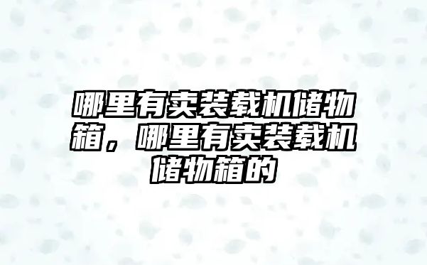 哪里有賣裝載機(jī)儲(chǔ)物箱，哪里有賣裝載機(jī)儲(chǔ)物箱的