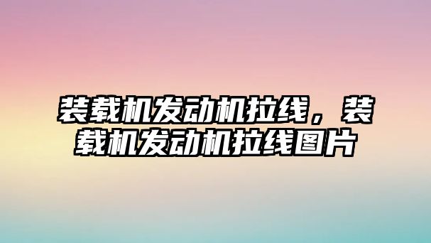 裝載機發(fā)動機拉線，裝載機發(fā)動機拉線圖片