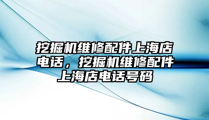 挖掘機(jī)維修配件上海店電話，挖掘機(jī)維修配件上海店電話號(hào)碼