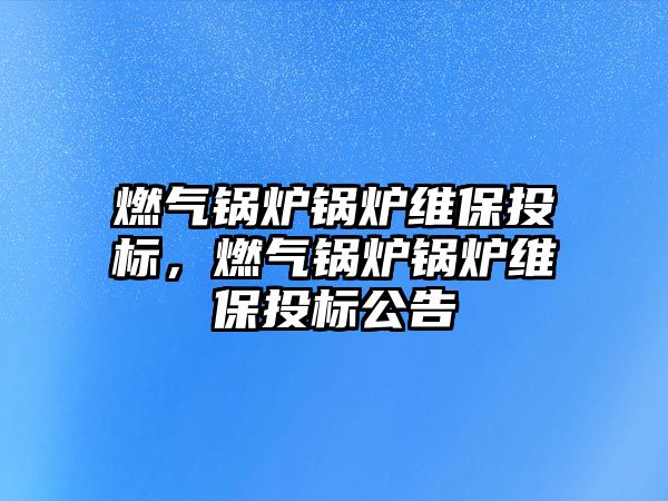 燃?xì)忮仩t鍋爐維保投標(biāo)，燃?xì)忮仩t鍋爐維保投標(biāo)公告