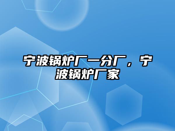 寧波鍋爐廠一分廠，寧波鍋爐廠家