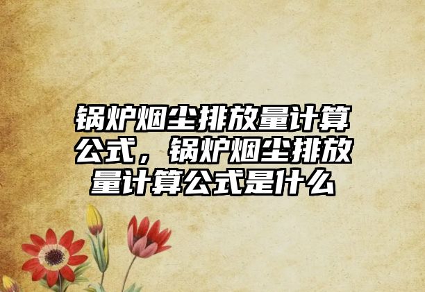 鍋爐煙塵排放量計(jì)算公式，鍋爐煙塵排放量計(jì)算公式是什么