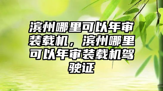 濱州哪里可以年審裝載機(jī)，濱州哪里可以年審裝載機(jī)駕駛證