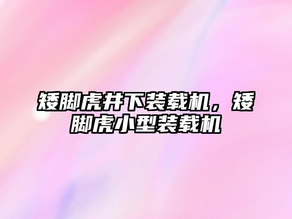 矮腳虎井下裝載機，矮腳虎小型裝載機