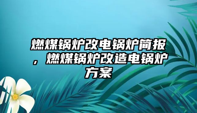 燃煤鍋爐改電鍋爐簡報，燃煤鍋爐改造電鍋爐方案