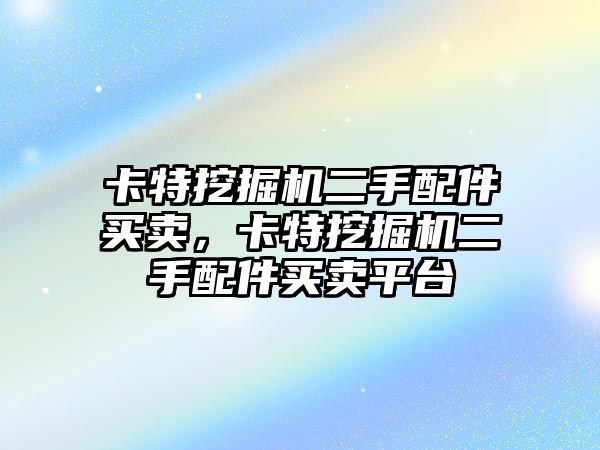 卡特挖掘機(jī)二手配件買賣，卡特挖掘機(jī)二手配件買賣平臺