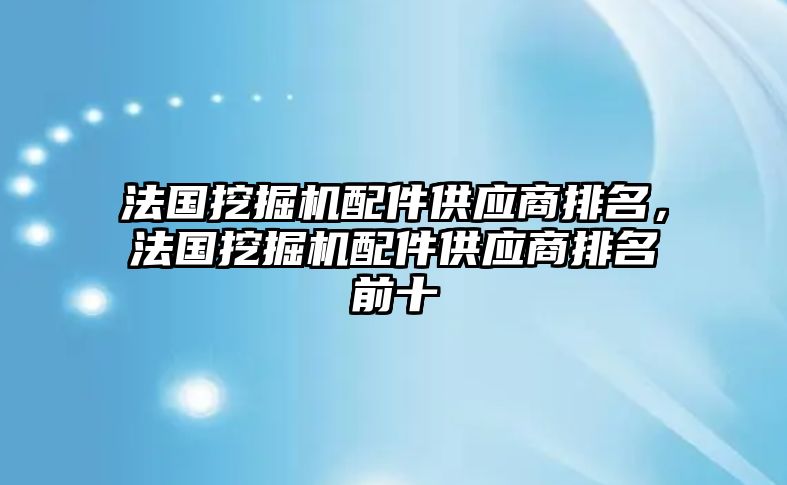 法國挖掘機(jī)配件供應(yīng)商排名，法國挖掘機(jī)配件供應(yīng)商排名前十