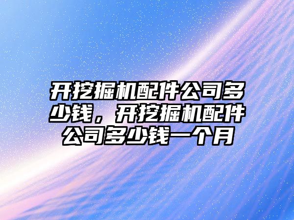 開挖掘機配件公司多少錢，開挖掘機配件公司多少錢一個月