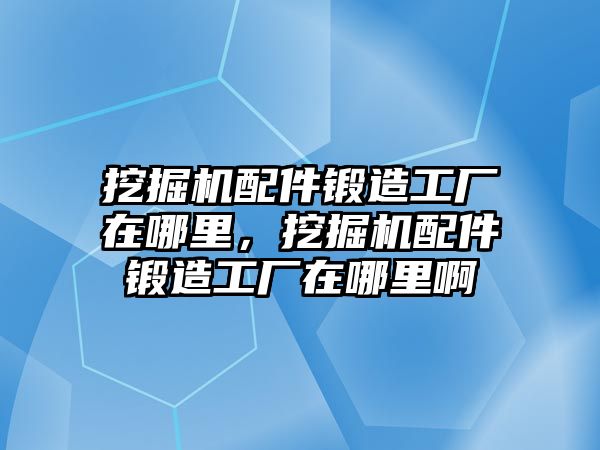 挖掘機配件鍛造工廠在哪里，挖掘機配件鍛造工廠在哪里啊